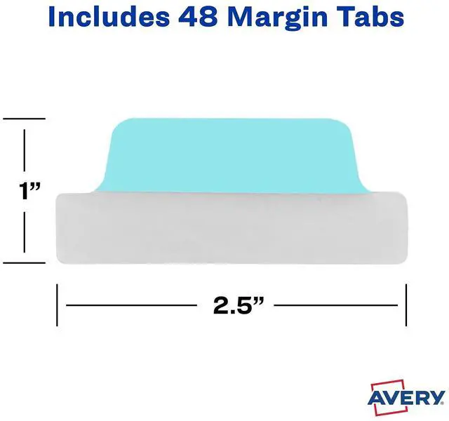 Alt view image 14 of 14 - Avery Tabs Repositionable 2-Sided 2-1/2"x1" 48/PK AST Pastel 74867