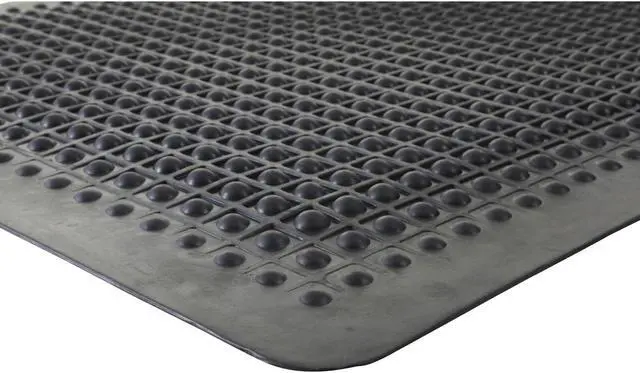 Main image of Genuine Joe Anti Fatigue Mat Rubber Beveled Edge 3'x5' Black 70373