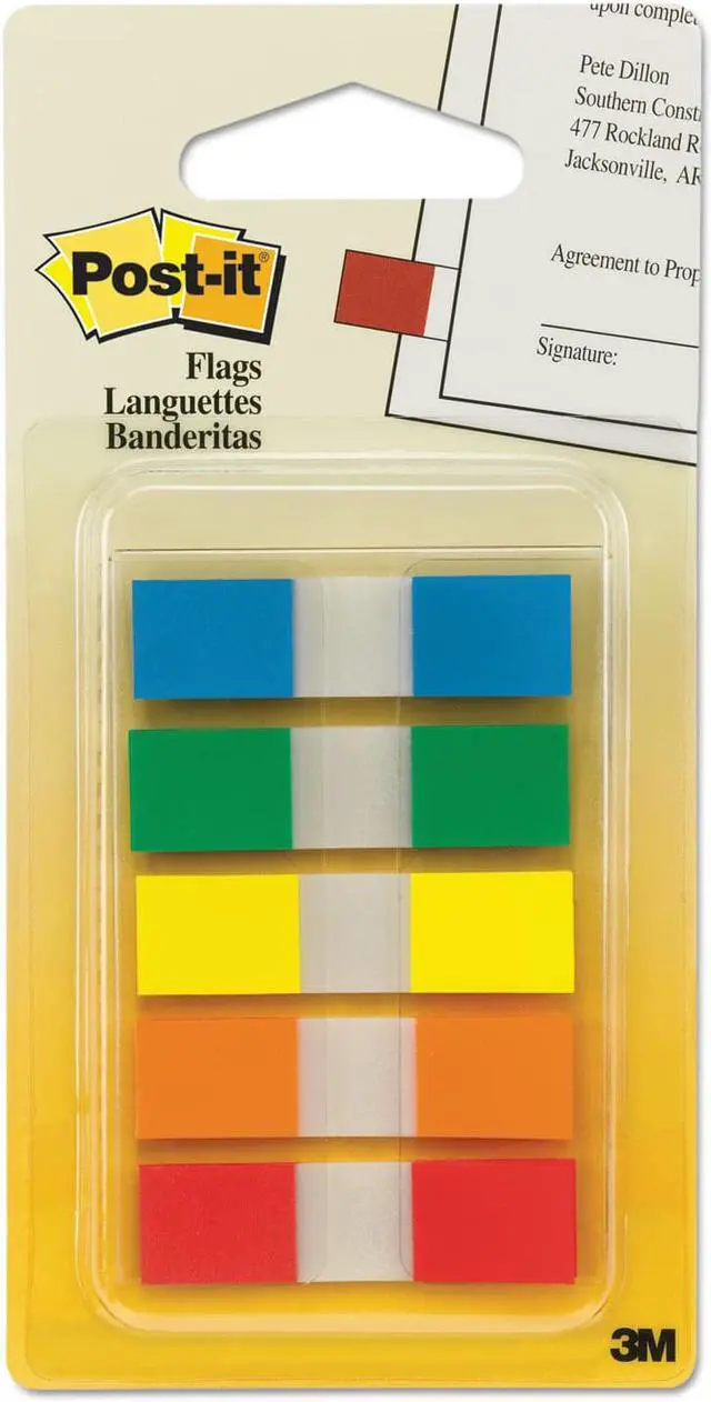 Main image of Post-it Page Flags in Portable Dispenser 5 Standard Colors 20 Flags/Color 6835CF