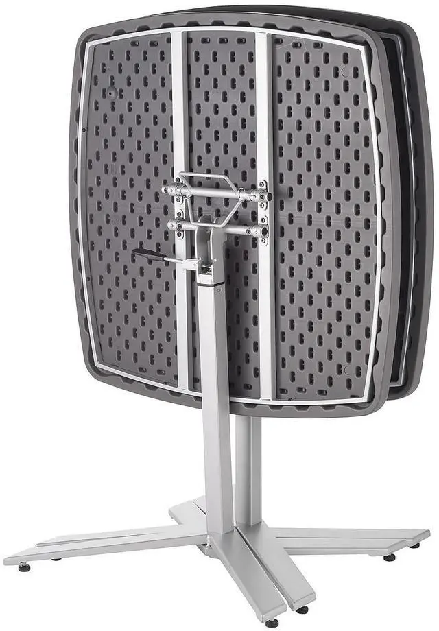 Alt view image 5 of 10 - NSP Cafe Time Adjustable-Height Table - Square - 36w x 36d x 30 to 42h - Charcoal Slate  CTT3042