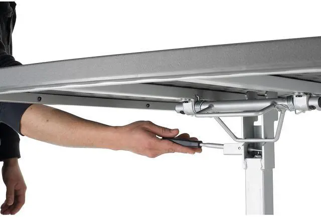 Alt view image 9 of 10 - NSP Cafe Time Adjustable-Height Table - Square - 36w x 36d x 30 to 42h - Charcoal Slate  CTT3042