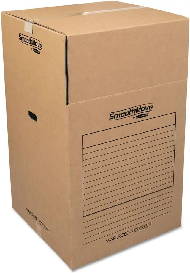 Main image of Bankers Box SmoothMove Wardrobe Boxes 24l x 24w x 40h Kraft/Blue 3/Carton