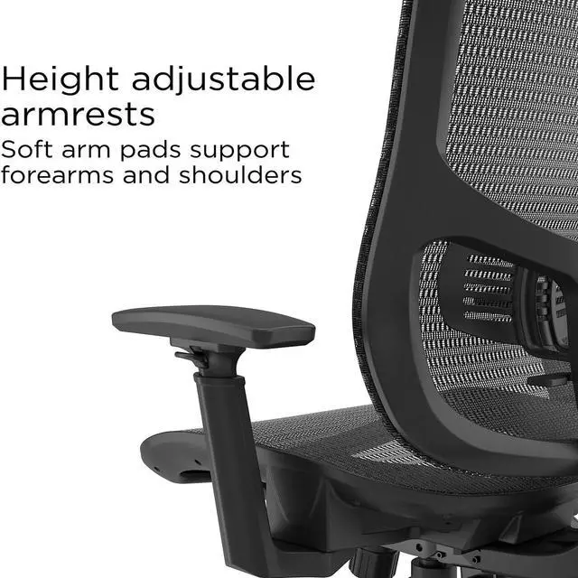Alt view image 4 of 12 - Staples Kroy Mesh Task Chair Black UN59456