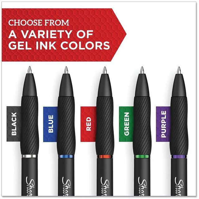 Alt view image 3 of 5 - Sanford Sharpie S-Gel High-Performance Gel Pen Retractable Medium 0.7 mm Five Assorted Ink Colors Black Barrel 8/Pack 2126231