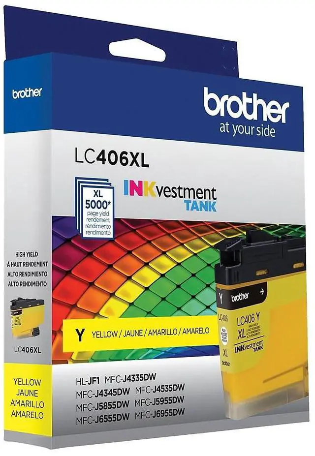 Alt view image 7 of 12 - Brother LC406XLYS INKvestment High-Yield Ink 5000 Page-Yield Yellow