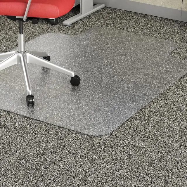 Alt view image 5 of 12 - Lorell Economy Chairmat Low Pile Std. Lip 19"x10" 36"x48" Clear 02156