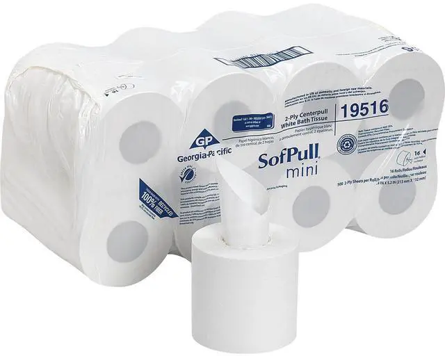 Alt view image 4 of 9 - Georgia Pacific Professional SofPull Mini Centerpull Bath Tissue 5 1/4 x 8 2/5
