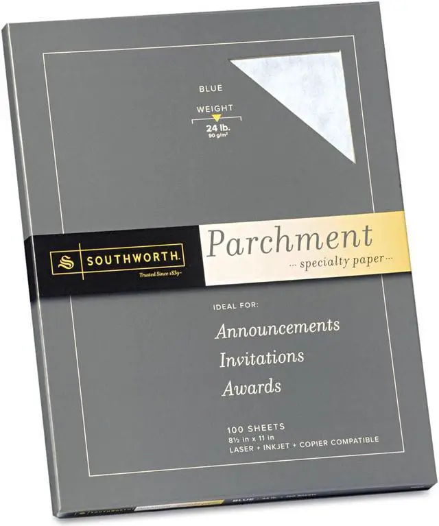 Alt view image 9 of 15 - Southworth Parchment Specialty Paper Blue 24lb 8 1/2 x 11 100 Sheets P964CK336