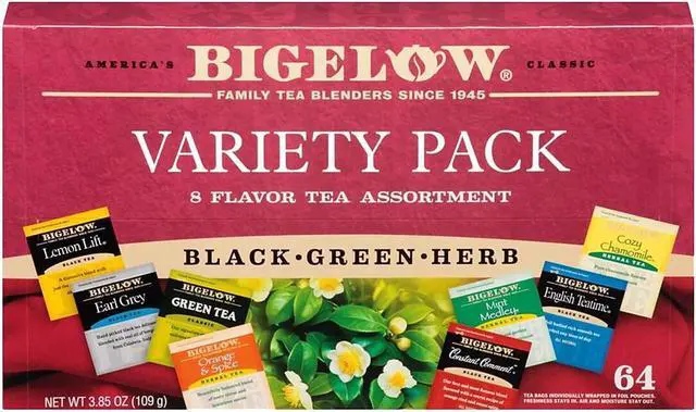 Alt view image 13 of 16 - Bigelow Tea Company Tea Tray Pack, 8 Assorted Teas, 64/BX