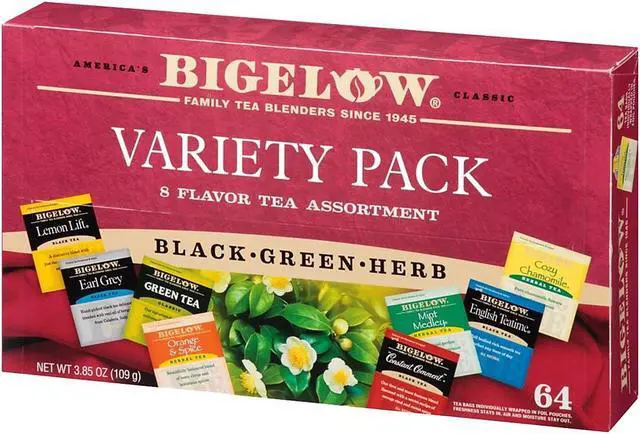 Alt view image 12 of 16 - Bigelow Tea Company Tea Tray Pack, 8 Assorted Teas, 64/BX