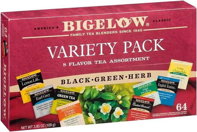 Alt view image 11 of 16 - Bigelow Tea Company Tea Tray Pack, 8 Assorted Teas, 64/BX