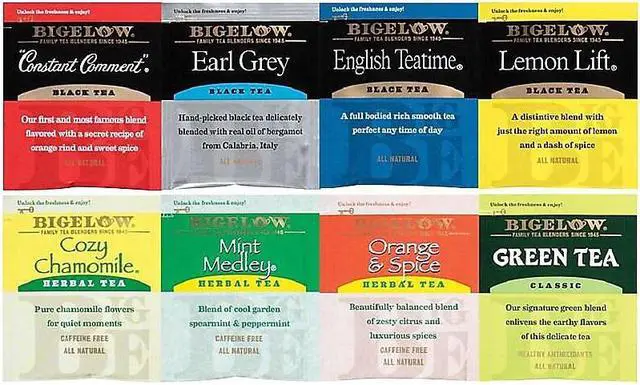 Alt view image 14 of 16 - Bigelow Tea Company Tea Tray Pack, 8 Assorted Teas, 64/BX
