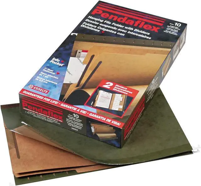 Alt view image 12 of 16 - Pendaflex 4152X2ASST 2" Capacity Reinforced Hanging File Folders- Kraft- Letter- Assorted- 25/Box