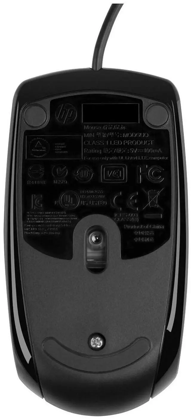 Alt view image 11 of 12 - HP X500 Wired Mouse - Optical - Cable - USB - Scroll Wheel - 3 Button(s) - Symmetrical