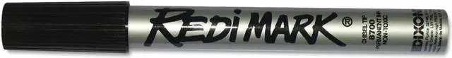 Alt view image 5 of 7 - Dixon Ticonderoga 87170 Redimark Chisel Point Permanent Marker Chisel Marker Point Style - Black Ink - 1 Each