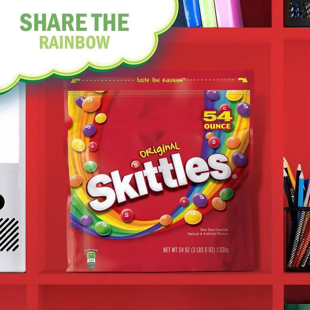 Alt view image 7 of 7 - Skittles Bite Size Chewy Candies 54oz Bag 24552