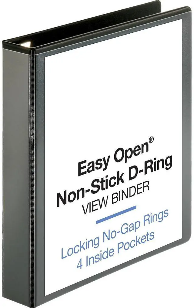 Alt view image 2 of 8 - Business Source View Binder Locking D-Ring 1-1/2" Capacity Letter Black 26958