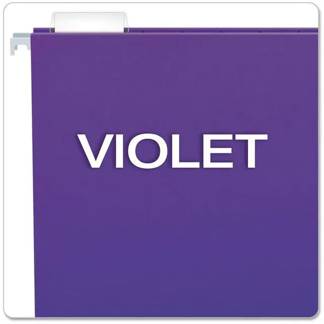 Alt view image 10 of 13 - Pendaflex Essentials Colored Hanging Folders 1/5 Tab Letter Violet 25/Box 81611