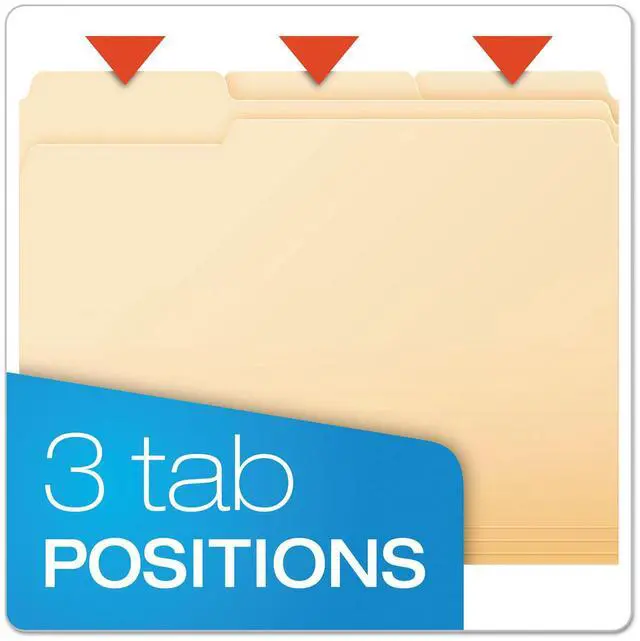 Alt view image 11 of 14 - Pendaflex Essentials File Folders 1/3 Cut Top Tab Letter Manila 100/Box 75213