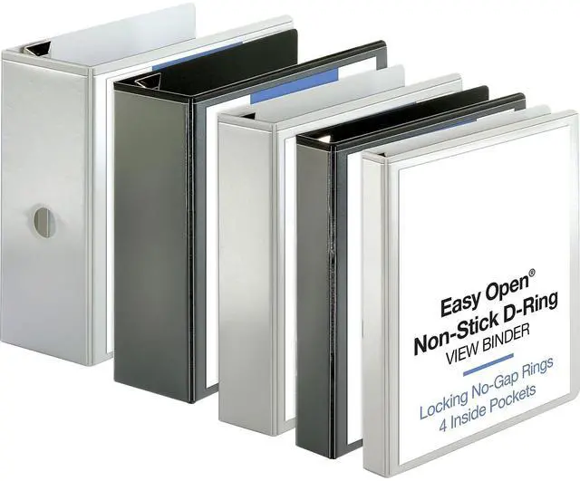Alt view image 4 of 8 - Business Source View Binder Locking D-Ring 1-1/2" Capacity Letter Black 26958