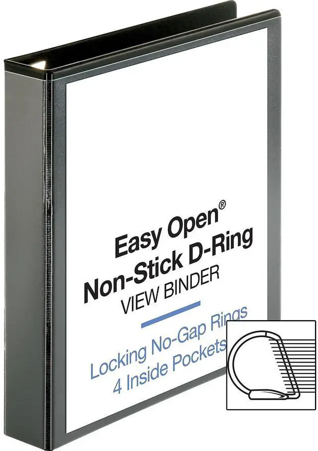 Alt view image 8 of 8 - Business Source View Binder Locking D-Ring 1-1/2" Capacity Letter Black 26958