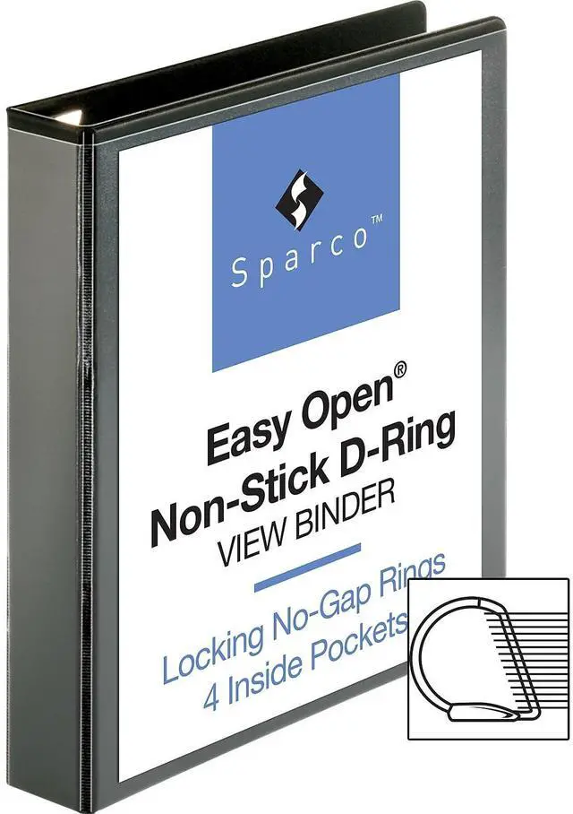 Alt view image 7 of 8 - Business Source View Binder Locking D-Ring 1-1/2" Capacity Letter Black 26958
