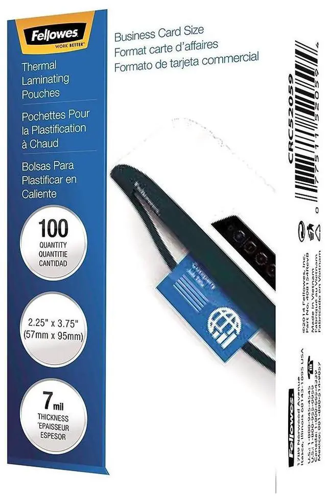 Alt view image 12 of 18 - Fellowes Glossy Pouches - Business Card, 7 Mil, 100 Pack