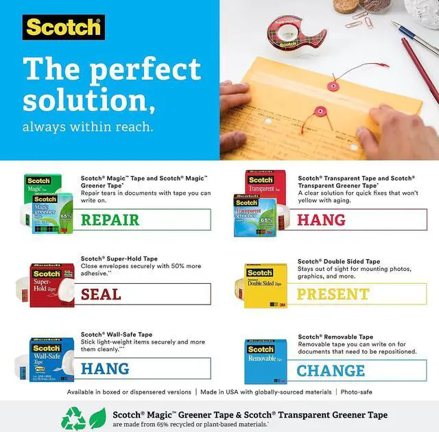 Alt view image 13 of 16 - 3M Tape Extra Adhesive 3/4"x1000" 10 Rolls/PK Clear 700K10