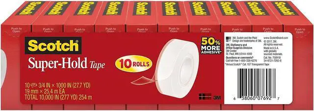 Alt view image 14 of 16 - 3M Tape Extra Adhesive 3/4"x1000" 10 Rolls/PK Clear 700K10