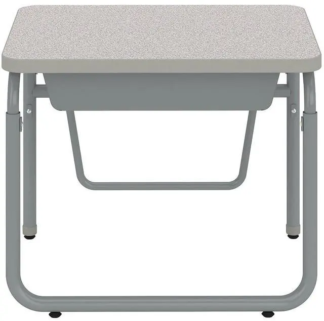 Alt view image 4 of 10 - Safco 1226GR Learn Nesting Trapezoid Desk - 32.83" x 22.25" to 29.5" - Gray