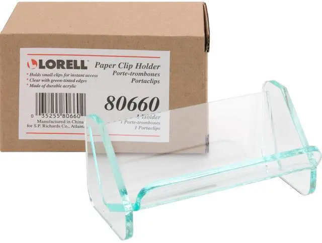 Alt view image 3 of 9 - Paper Clip Holder, 3-7/8"x2-1/2"x1-7/8", Clear/Green LLR80660