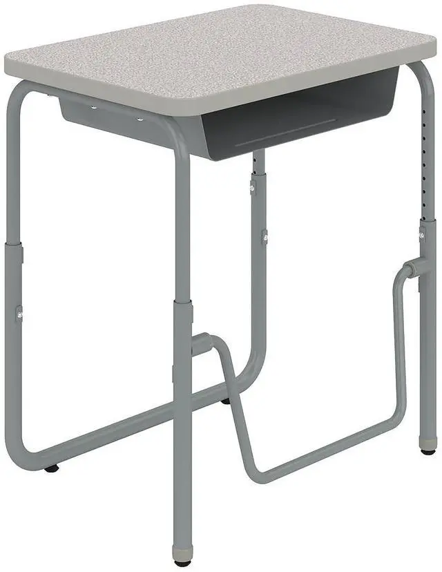 Alt view image 10 of 10 - Safco 1226GR Learn Nesting Trapezoid Desk - 32.83" x 22.25" to 29.5" - Gray