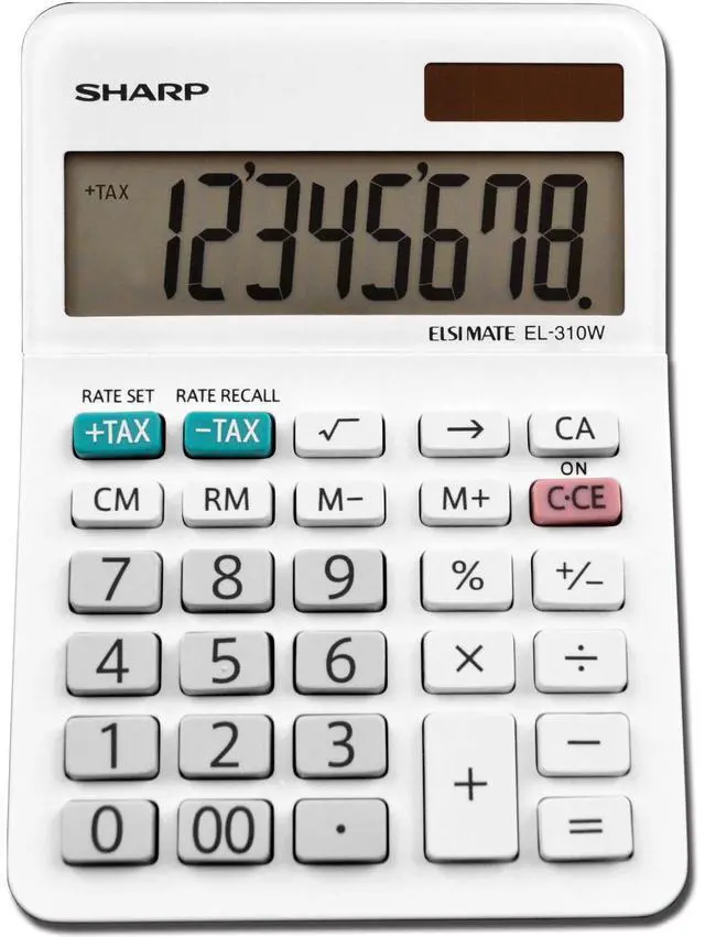 Alt view image 12 of 19 - Sharp EL-310WB Mini Desktop Calculator 8-Digit LCD EL310WB