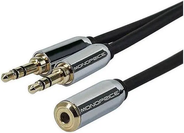 Alt view image 10 of 10 - Monoprice Designed for Mobile 6inch 3.5mm Stereo Jack Splitter