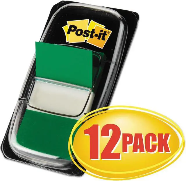 Main image of Post-it Marking Page Flags in Dispensers Green 50 Flags/Dispenser 12 Dispensers