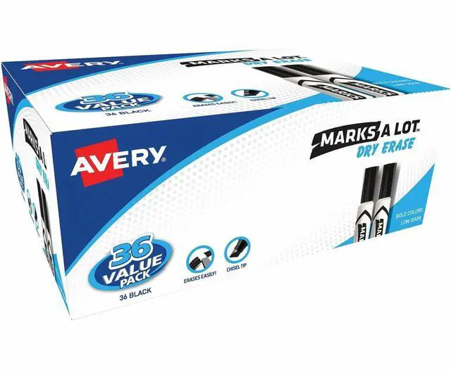 Alt view image 4 of 10 - Avery Marker,Dry Erase,36/Pk,Bk 98207