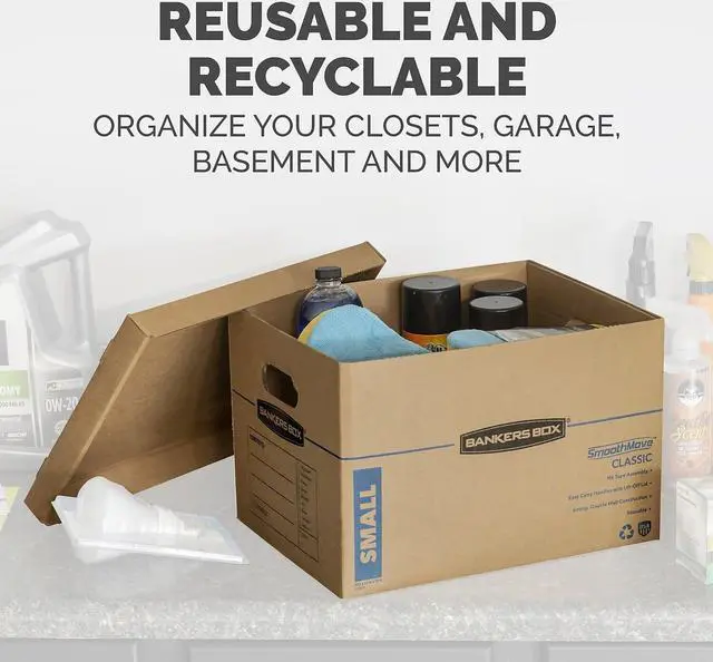 Alt view image 16 of 17 - Bankers Box SmoothMove Classic Moving Boxes 8-SM: 15l x 12w x 10h 4-MED: 18l x