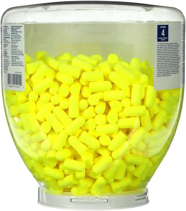 Alt view image 2 of 3 - E-A-R Classic Earplugs, Soft Foam, Neon Yellow, Bottle Of 1,000