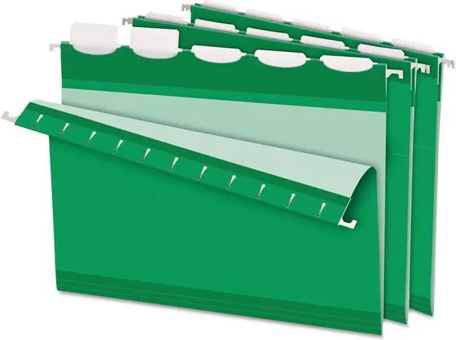 Alt view image 7 of 20 - Tops Pendaflex 42626 Ready-Tab Reinforced Hanging Folders  1/5 Tab  Letter  Bright Green  25 per Box