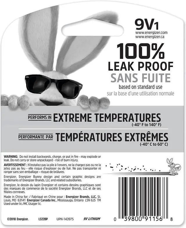 Alt view image 16 of 19 - ENERGIZER-BATTERIES L522BP 1PK ULTIMATE LITHIUM 9V