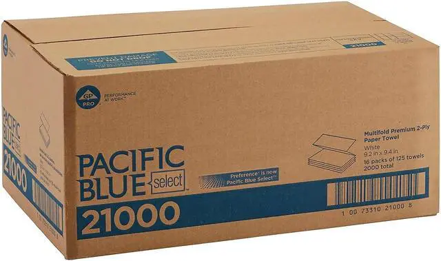 Alt view image 5 of 10 - Signature Paper Towel 9 1/5 x 9 2/5 White 125/Pack 16 Packs/Carton 21000