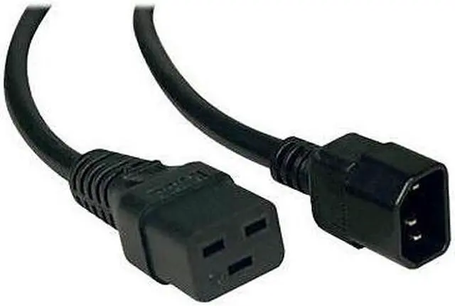 Alt view image 3 of 4 - TRIPP LITE P047-002 Power Cord, C19 to C14 - Heavy Duty, 15A, 250V, 14 AWG, 2 ft., Black