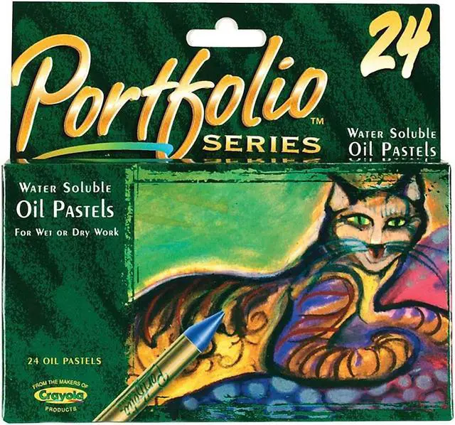 Alt view image 8 of 8 - CRAYOLA 523624 PORTFOLIO OIL PASTELS 24 COLOR SET WATER SOLUBLE