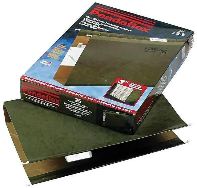 Alt view image 9 of 14 - Pendaflex Reinforced 4" Extra Capacity Hanging Folders Legal Standard Green 25/Box 4153X4