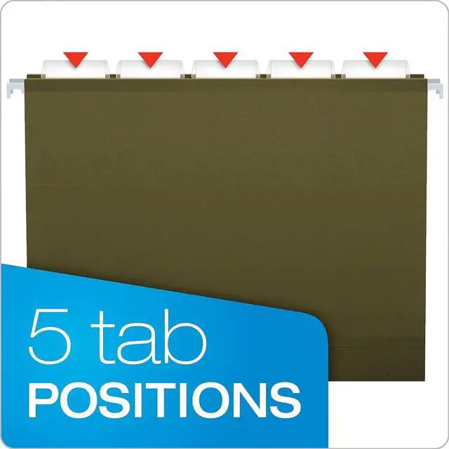Alt view image 12 of 14 - Pendaflex Reinforced 4" Extra Capacity Hanging Folders Legal Standard Green 25/Box 4153X4