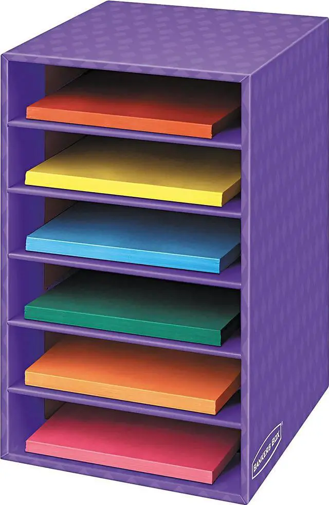 Alt view image 14 of 14 - Vertical Classroom Organizer, 6 Shelves, 11 7/8 X 13 1/4 X 18, Purple