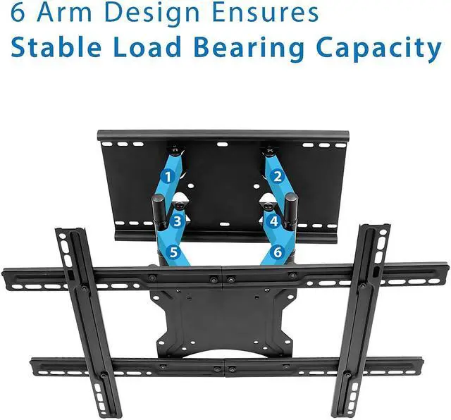 Alt view image 9 of 14 - Mount-It! Articulating Wall TV Mount 132 Lbs. Max. (MI-385)
