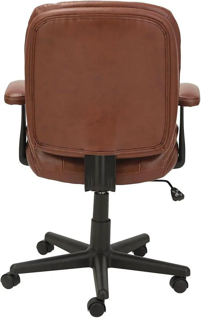 Alt view image 18 of 18 - OIF - OIFST4859 - Swivel/Tilt Leather Task Chair, Fixed T-Bar Arms, Chestnut Brown