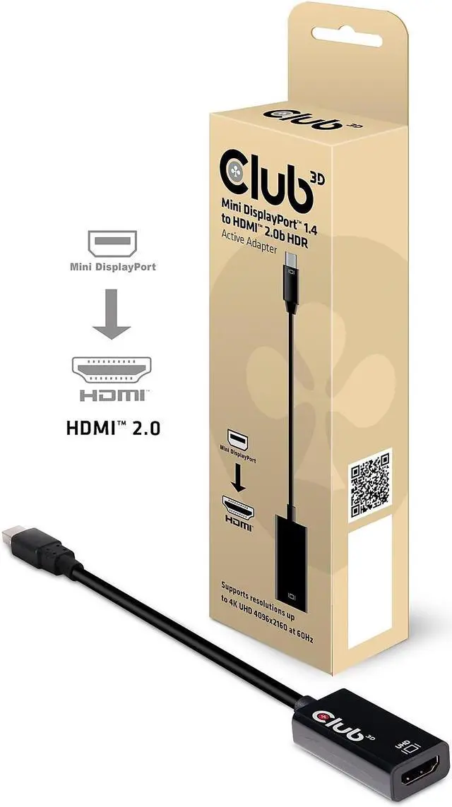 Alt view image 18 of 20 - Club 3D Mini Displayport 1.4 To Hdmi 2.0A Hdr