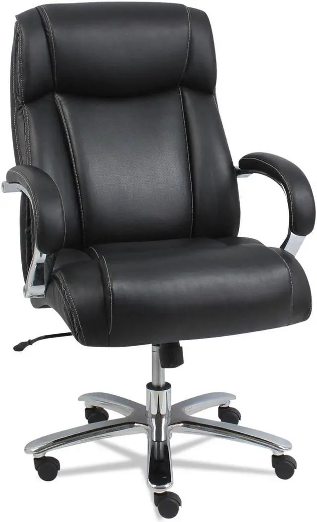 Alt view image 9 of 15 - Alera Maxxis Series Big and Tall Leather Chair Black/Chrome MS4419